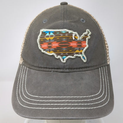 Sugar Creek Collection Trucker Hat Gray One Size USA Patch Mesh Back Southwest