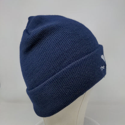 The YMCA Give Gallop Gather Knit Beanie Hat Blue One Size Embroidered