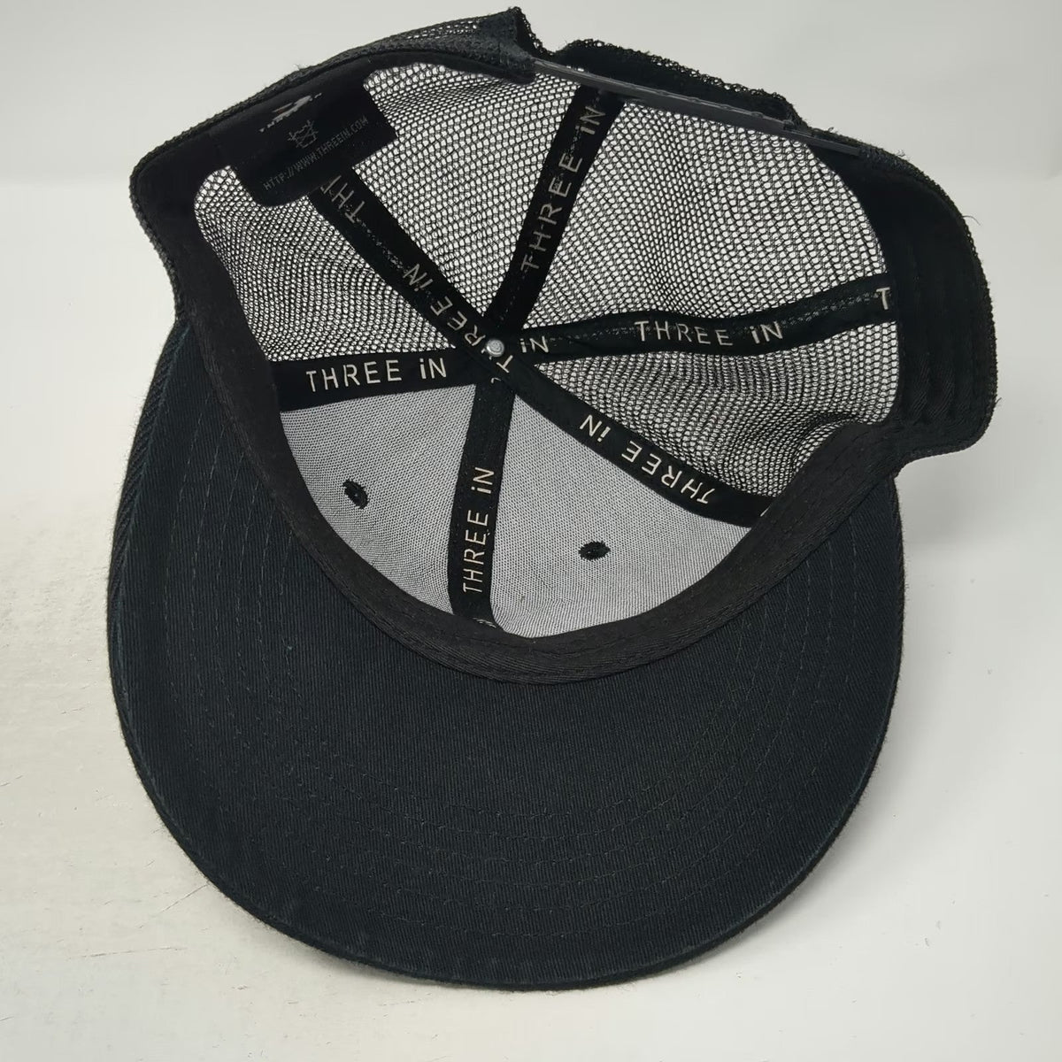 Three In Trucker Hat Black Blue Miller Electric Logo One Size Snapback Mesh hat