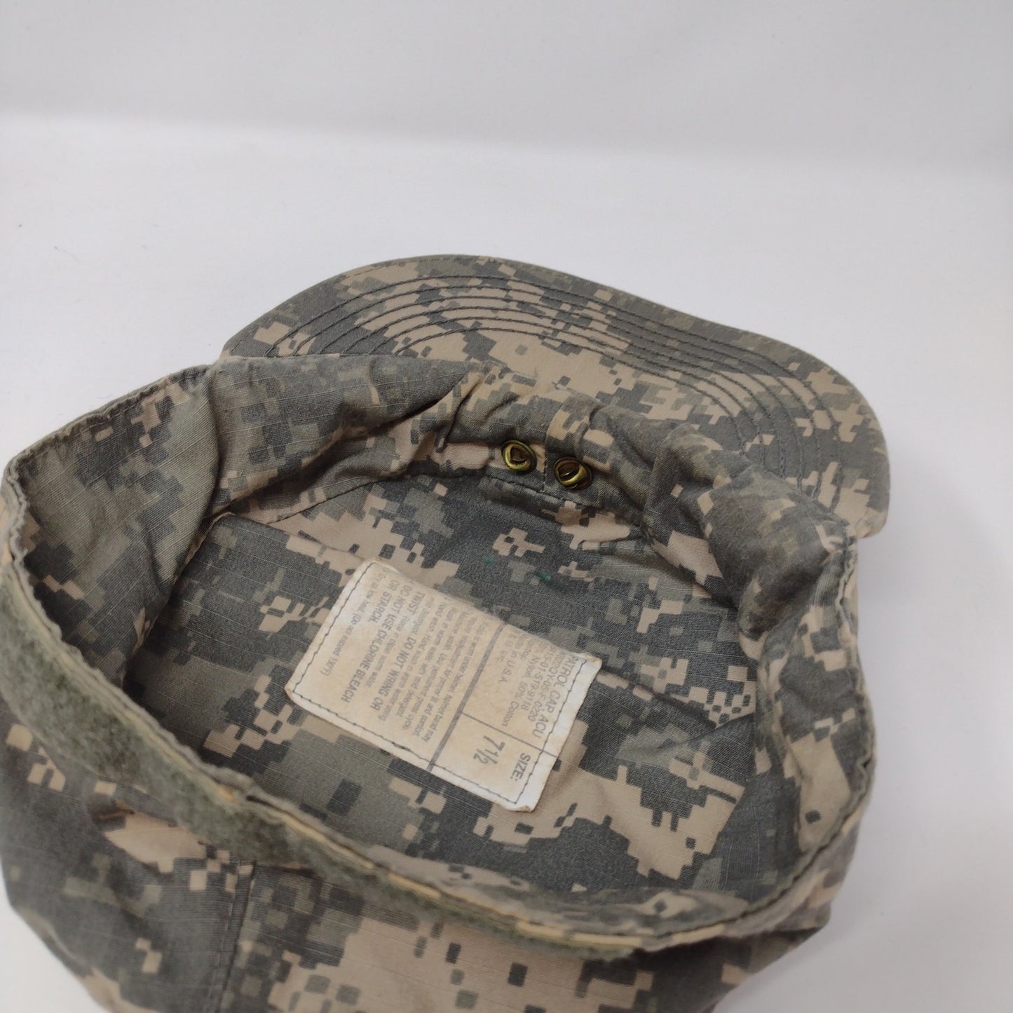 US Army Combat Uniform Digital Camo Patrol Cap Size 7 1/2 Green Tan Uniform