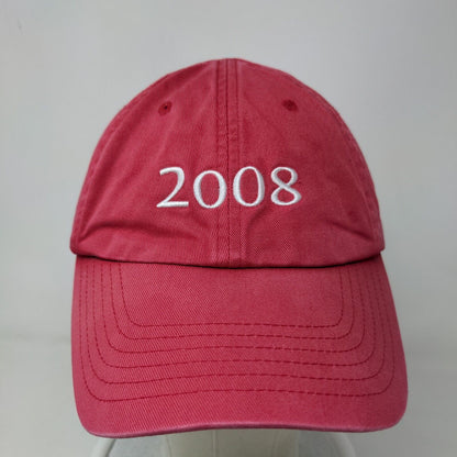 Trim Wear Men's Slideback Hat Red Adjustable Embroidered Wellesley 2008 Logo