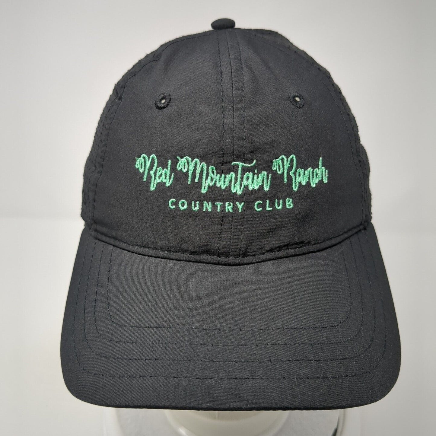 Red Mountain Ranch Country Club Strapback Hat Black OS Adjustable Breathable