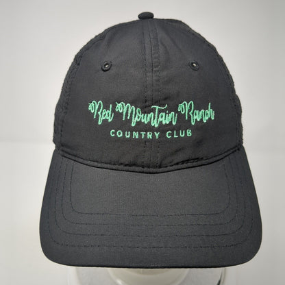 Red Mountain Ranch Country Club Strapback Hat Black OS Adjustable Breathable