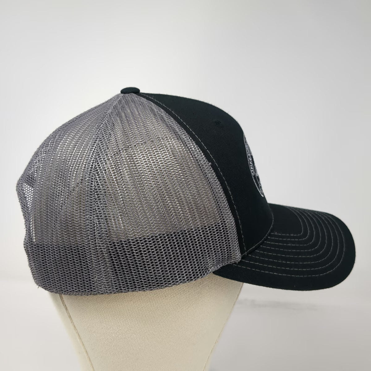 Richardson Trucker Hat Black Gray One Size Brian Warner Custom Leather Silver