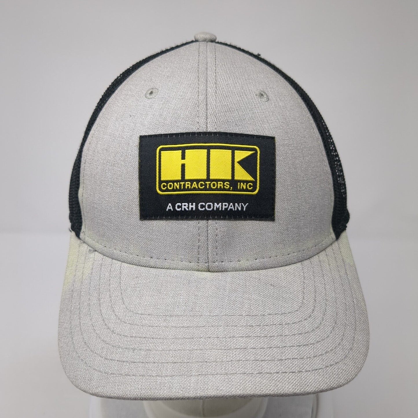 HK Contractors, Inc Snapback Trucker Hat Gray One Size Mesh Back