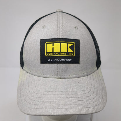 HK Contractors, Inc Snapback Trucker Hat Gray One Size Mesh Back