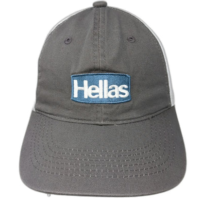 Outdoor Cap Baseball Cap Gray OS Hellas Patch Mesh Back Strapback Hat Blue Logo