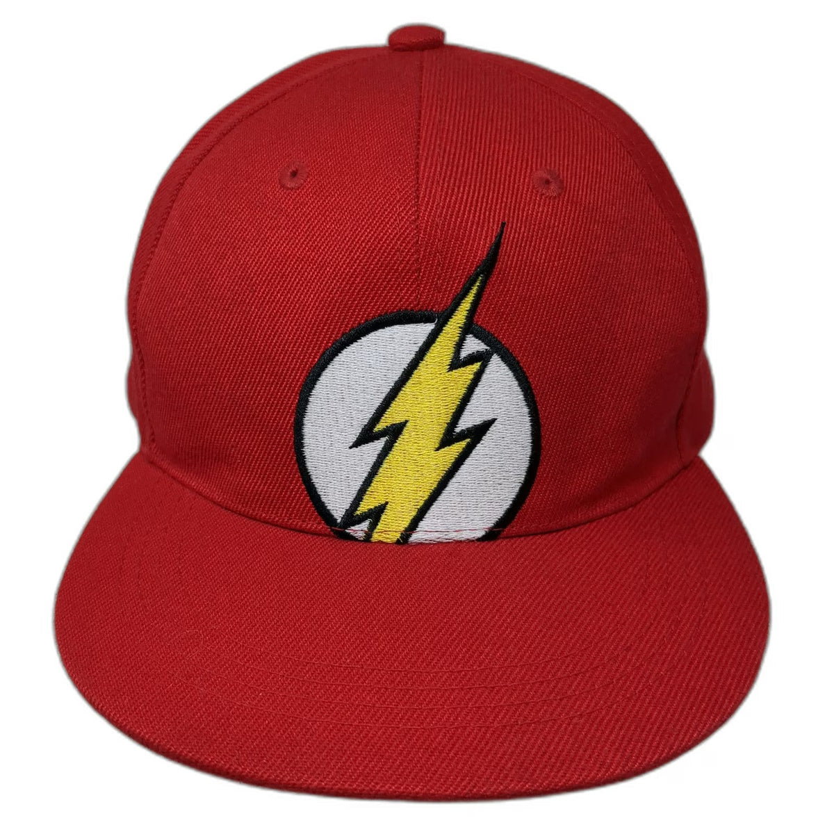 Six Flags Snapback Hat Red OSFM The Flash DC Comics Lightning Bolt Adjustable