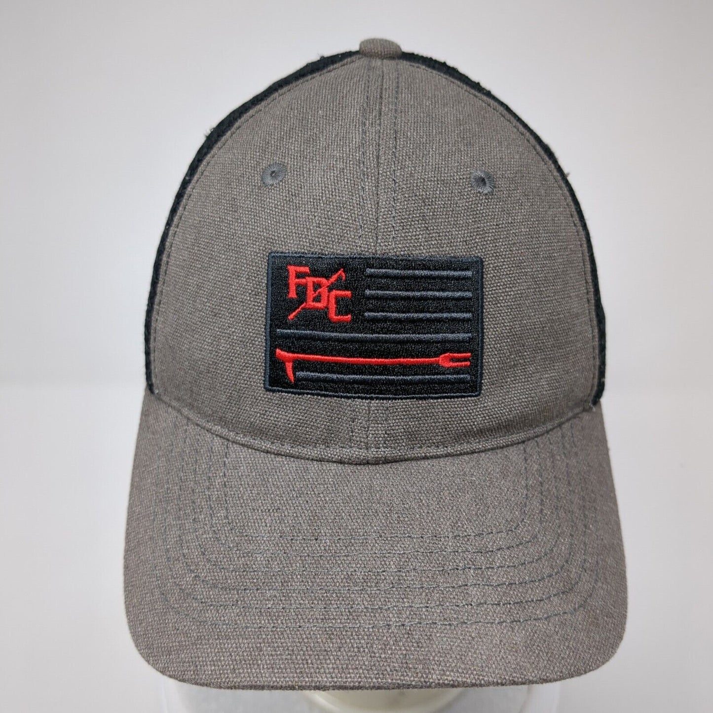FDC Flag Snapback Mesh Back Trucker Hat Gray One Size Adjustable