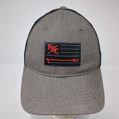 FDC Flag Snapback Mesh Back Trucker Hat Gray One Size Adjustable