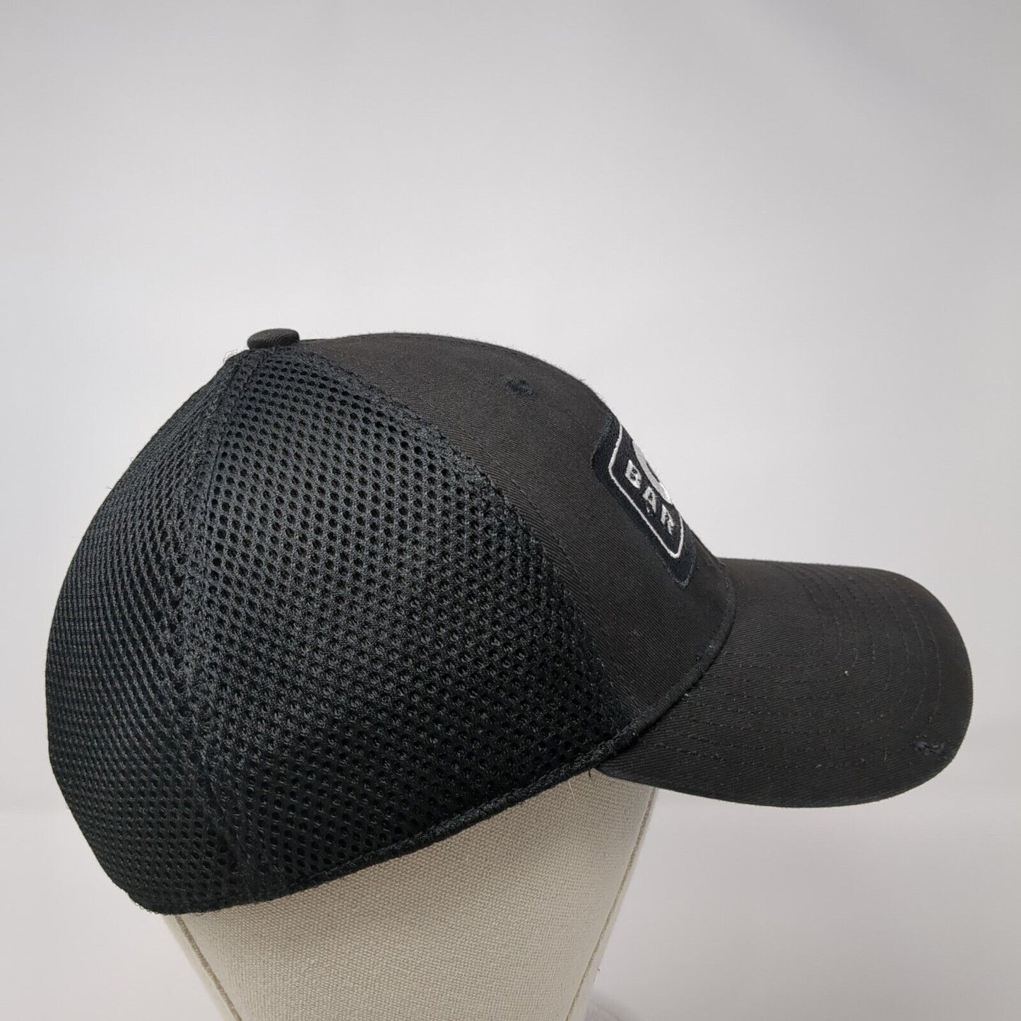 Bar Clif Team Fitted Trucker Hat Black M/L Embroidered Mesh Back New Era