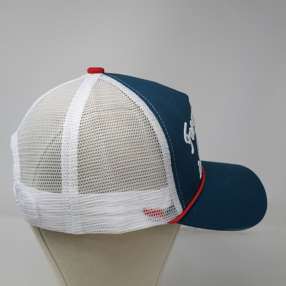 Buck's Bags Farm Bureau Insurance Co. Trucker Hat Blue One Size Rope Mesh Back