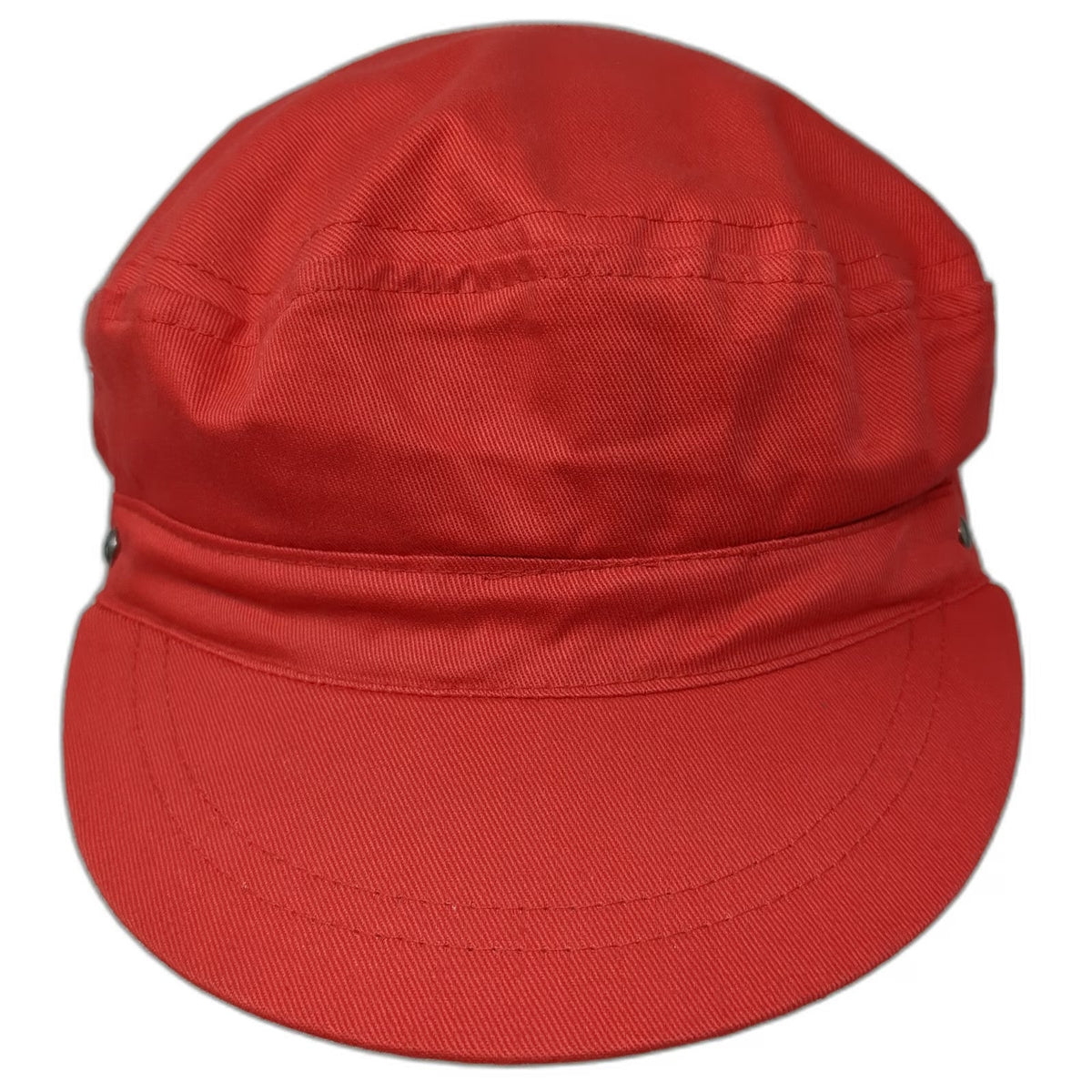 Liz Claiborne Army Cap Red One Size Cotton Side Snap Eyelet Solid Twill Hat