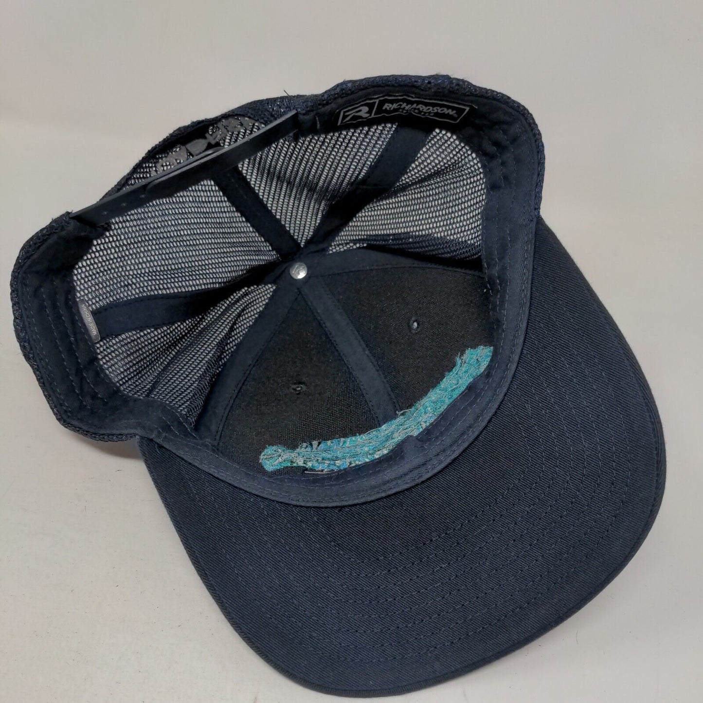 Toadfish Snapback Trucker Hat Blue One Size Embroidered Mesh Back Richardson