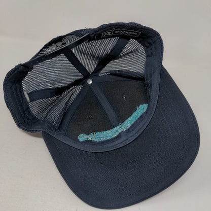 Toadfish Snapback Trucker Hat Blue One Size Embroidered Mesh Back Richardson