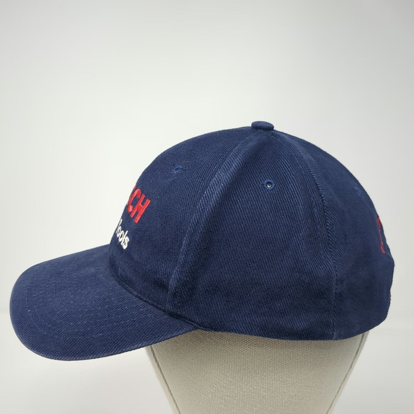 Bosch Power Tools Baseball Cap Blue One Size Embroidered Slideback Red White Hat