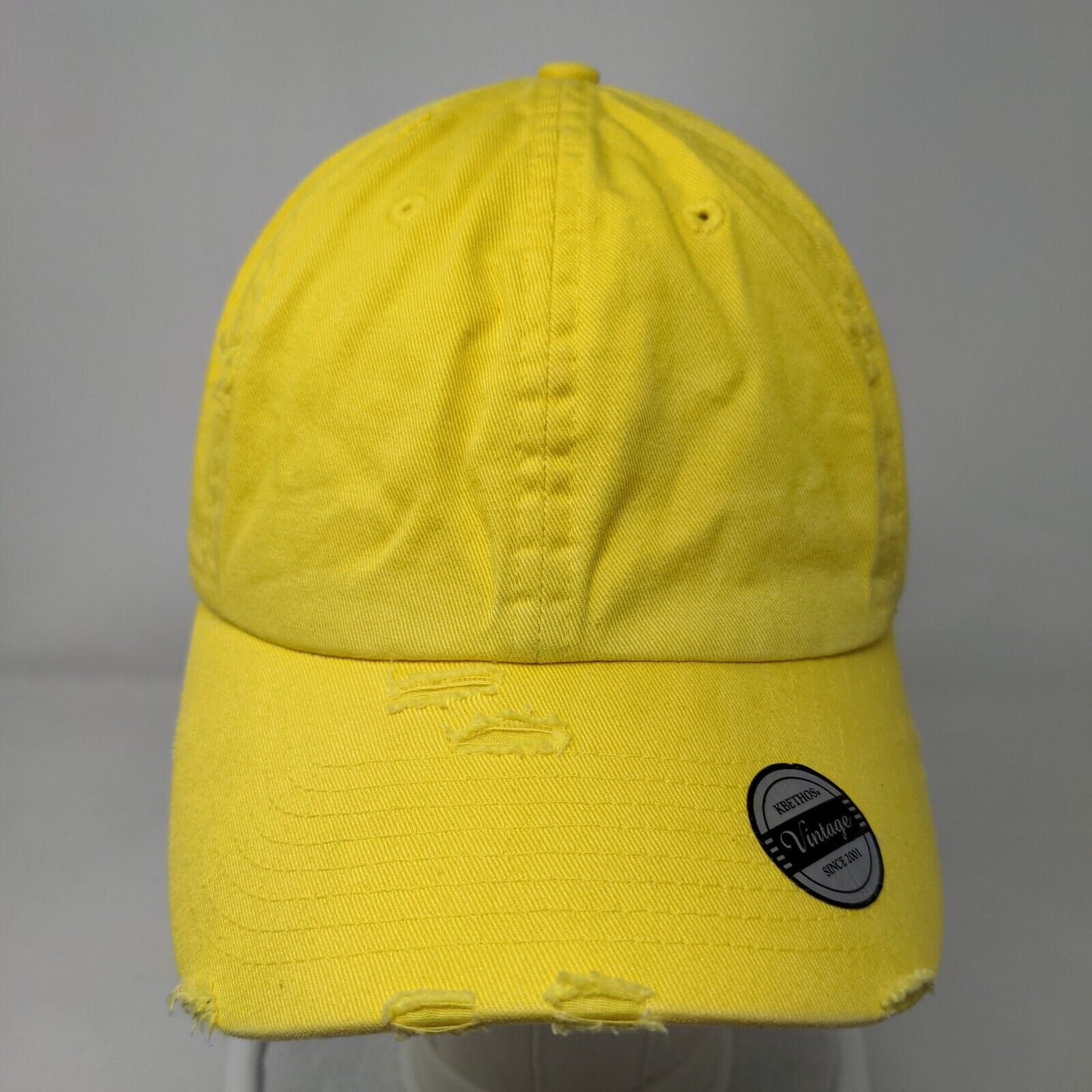 KB ETHOS Vintage Slideback Hat Yellow One Size Adjustable 6 Panel Blank