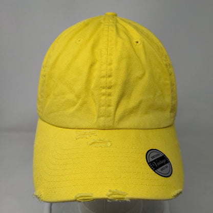 KB ETHOS Vintage Slideback Hat Yellow One Size Adjustable 6 Panel Blank