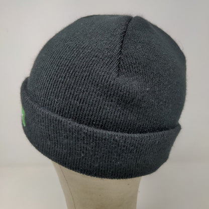 CBDistillery Men's Knit Beanie Hat Black Patch Logo 100% Acrylic