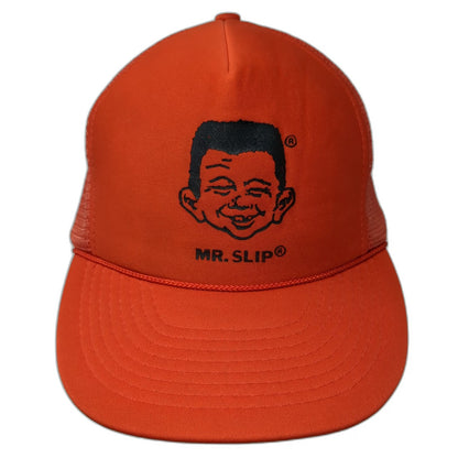 Otto Trucker Hat Orange One Size Mesh Back Snapback Rope Mr Slip Character Hat