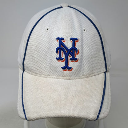 New York Mets MLB New Era Baseball Cap White XL 39THIRTY Blue Orange Logo Hat