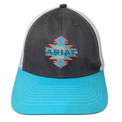 Ariat Boy's Snapback Mesh Back Hat Black Turquoise OSFM Embroidered Western Logo