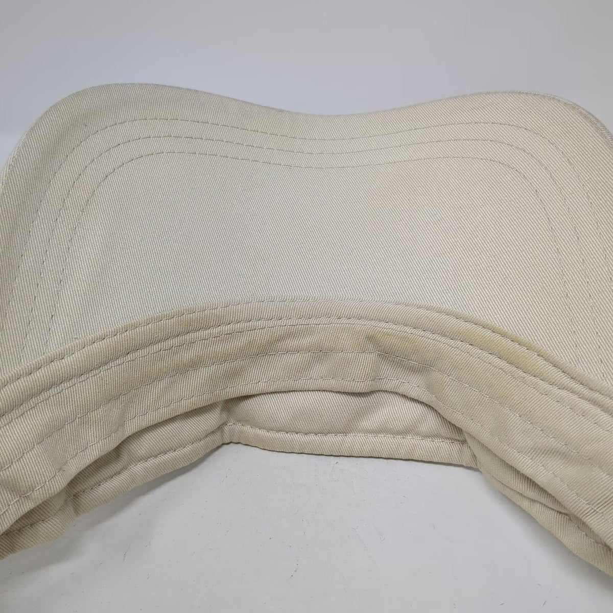 Old Navy Visor Beige One Size Cotton Strapback Patch Embroidered Logo Sun Hat