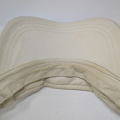 Old Navy Visor Beige One Size Cotton Strapback Patch Embroidered Logo Sun Hat