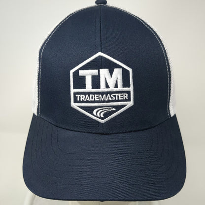 Trademaster Trucker Hat Blue One Size Snapback Mesh Embroidered Logo Workwear