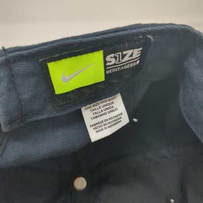 Nike Baseball Cap Blue One Size Adjustable Embroidered Slideback Cotton Hat