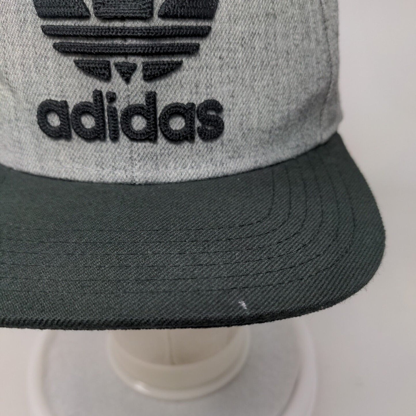 Adidas Snapback Hat Gray OSFM Adjustable Embroidered Trefoil Vented Holes