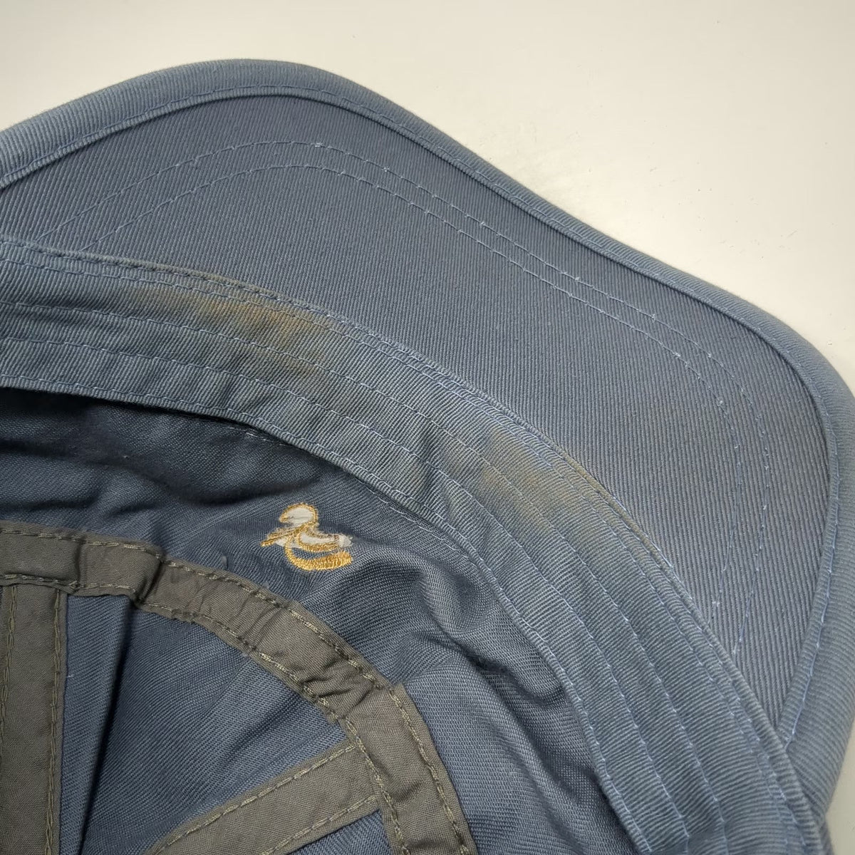 Town Talk Army Cap Blue One Size Cotton Strapback Scroll Graphic Twill Flat hat