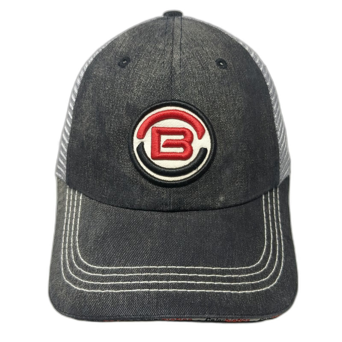 Colorbiotics Baseball Cap Black Mesh Back Gray Red White One Size Strapback Hat