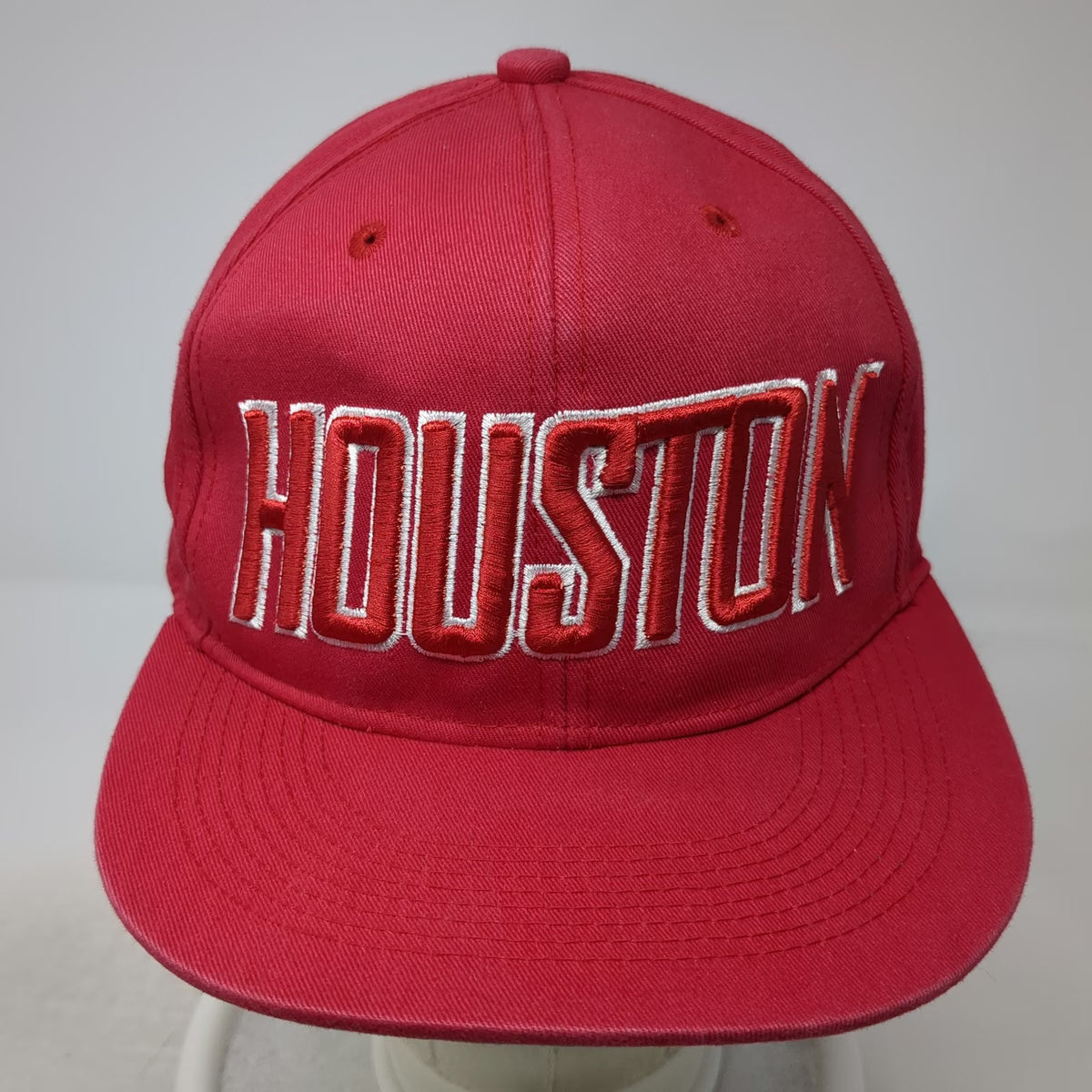LOGA Snapback Red One Size Houston Raised Embroidery Green Underbrim Cotton Hat