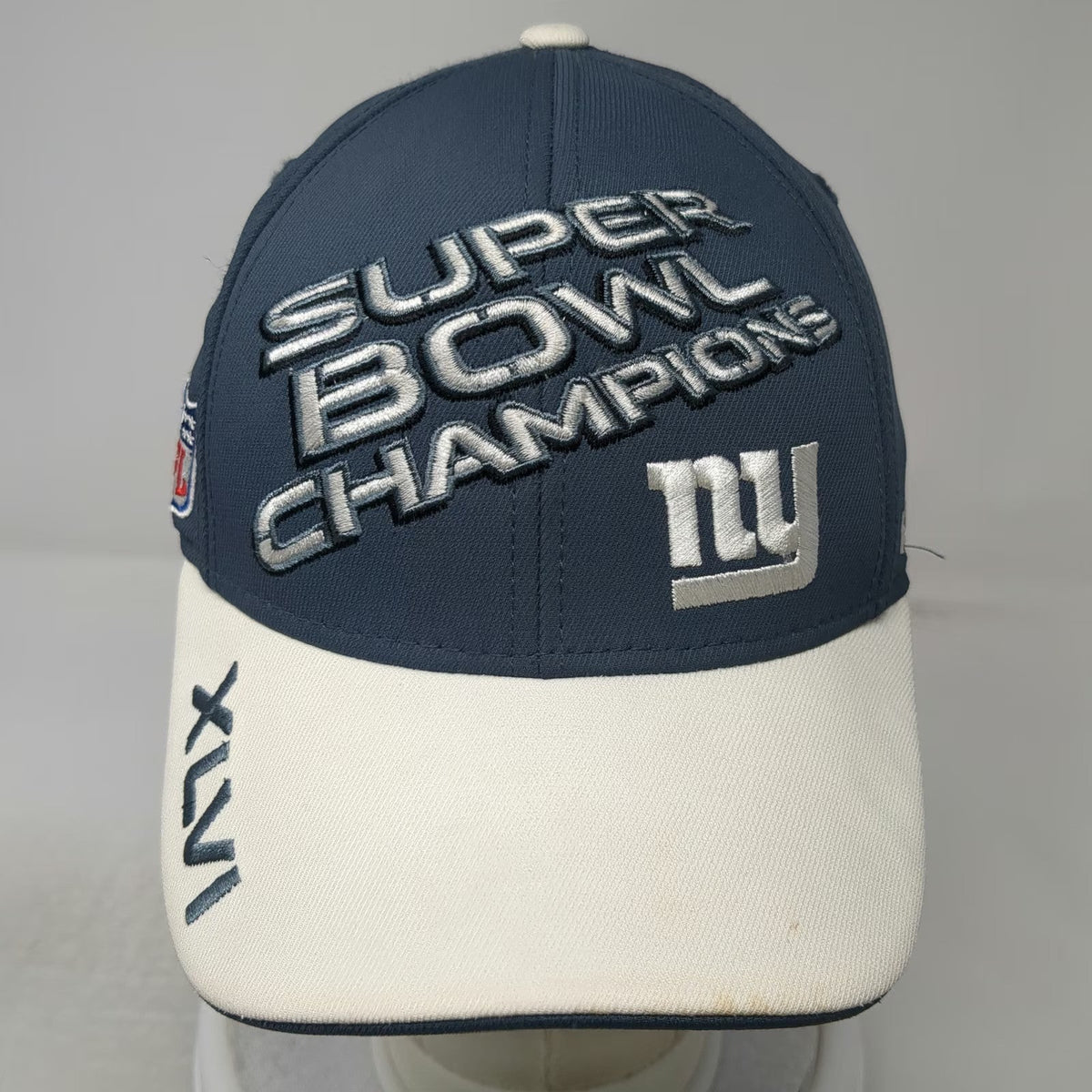 New York Giants NFL Reebok Baseball Cap Blue M Super Bowl XLVI Champions Hat