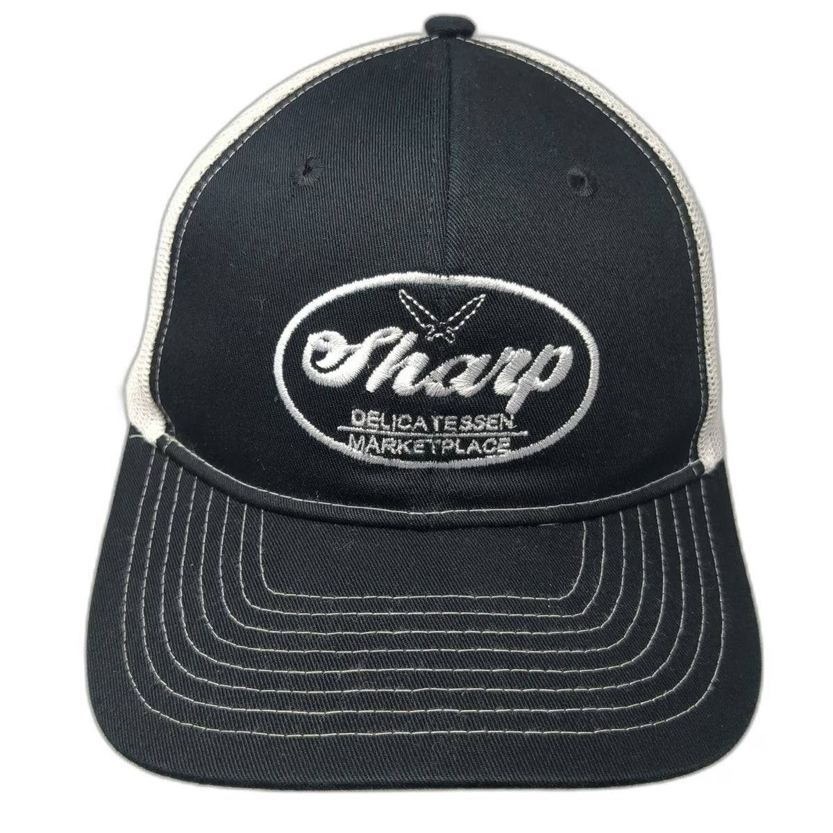 Port Authority Trucker Hat Black One Size Mesh Snapback Sharp Delicatessen