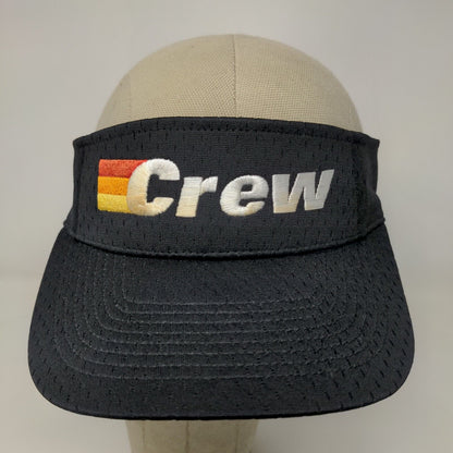 Crew Carwash Men's Strapback Sun Visor Hat Cap Black Embroidered Logo Employee