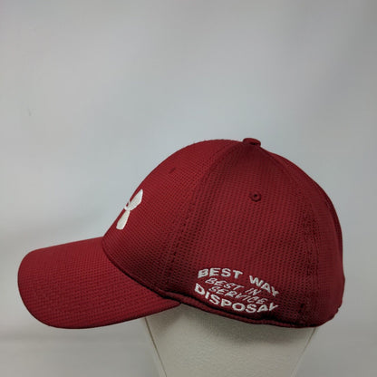 Under Armour Best Way Disposal Indianapolis Fitted Hat Red L/XL Embroidered