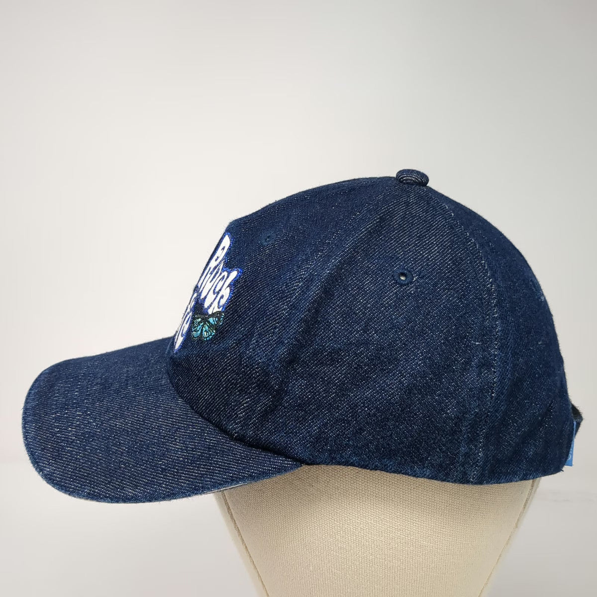Hard Rock Cafe Baseball Cap Blue One Size Butterfly Denim Strapback Hat Logo