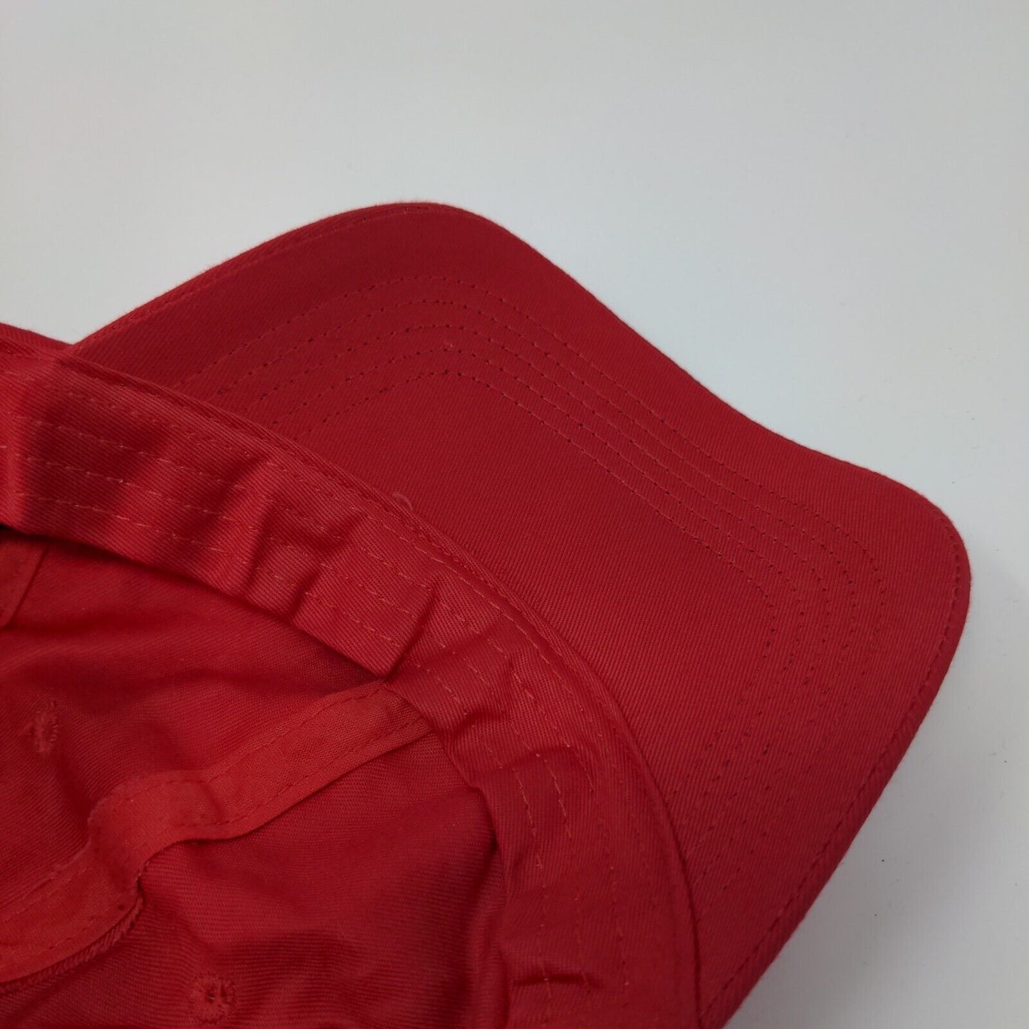 Unbranded Strapback Hat Red One Size Adjustable Solid Blank 6 Panel P