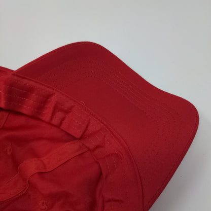 Unbranded Strapback Hat Red One Size Adjustable Solid Blank 6 Panel P