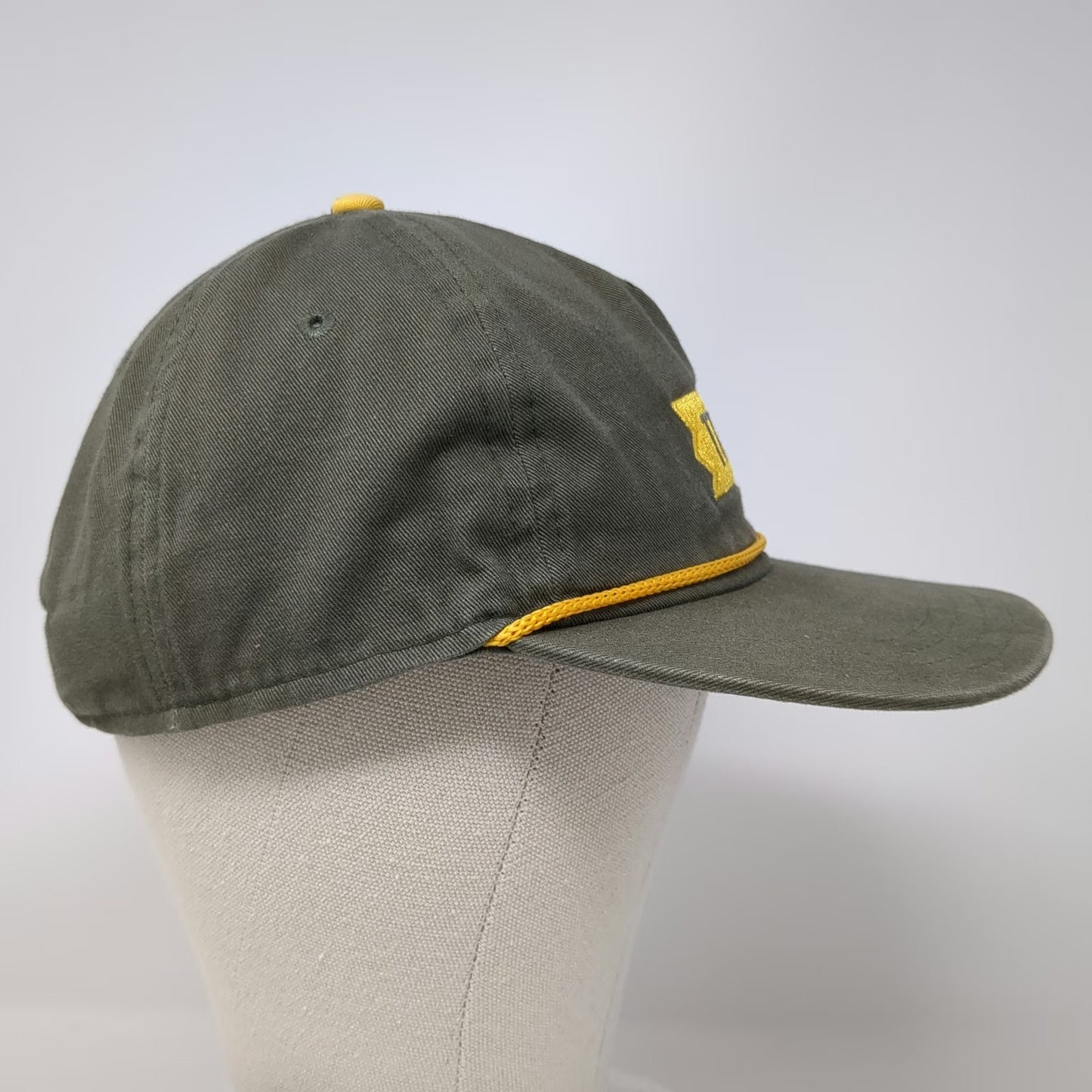 Treefort 5 Panel Green Yellow One Size Rope TMF Logo Embroidered Slideback Hat