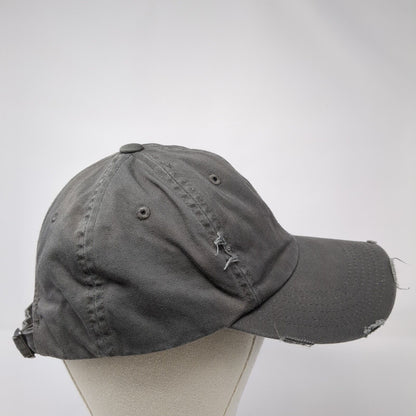 District Slideback Hat Gray One Size Solid Adjustable Blank Distressed