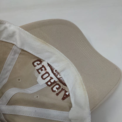 Georgia Slideback Hat Tan One Size Adjustable Solid Embroidered Big X