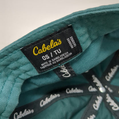 Cabela's Baseball Cap Green One Size Script Logo Strapback Adjustable Hat