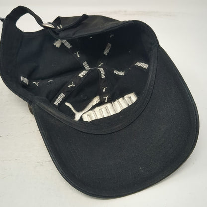 Puma Baseball Cap Black One Size Embroidered Cat Logo Adjustable Slideback Hat