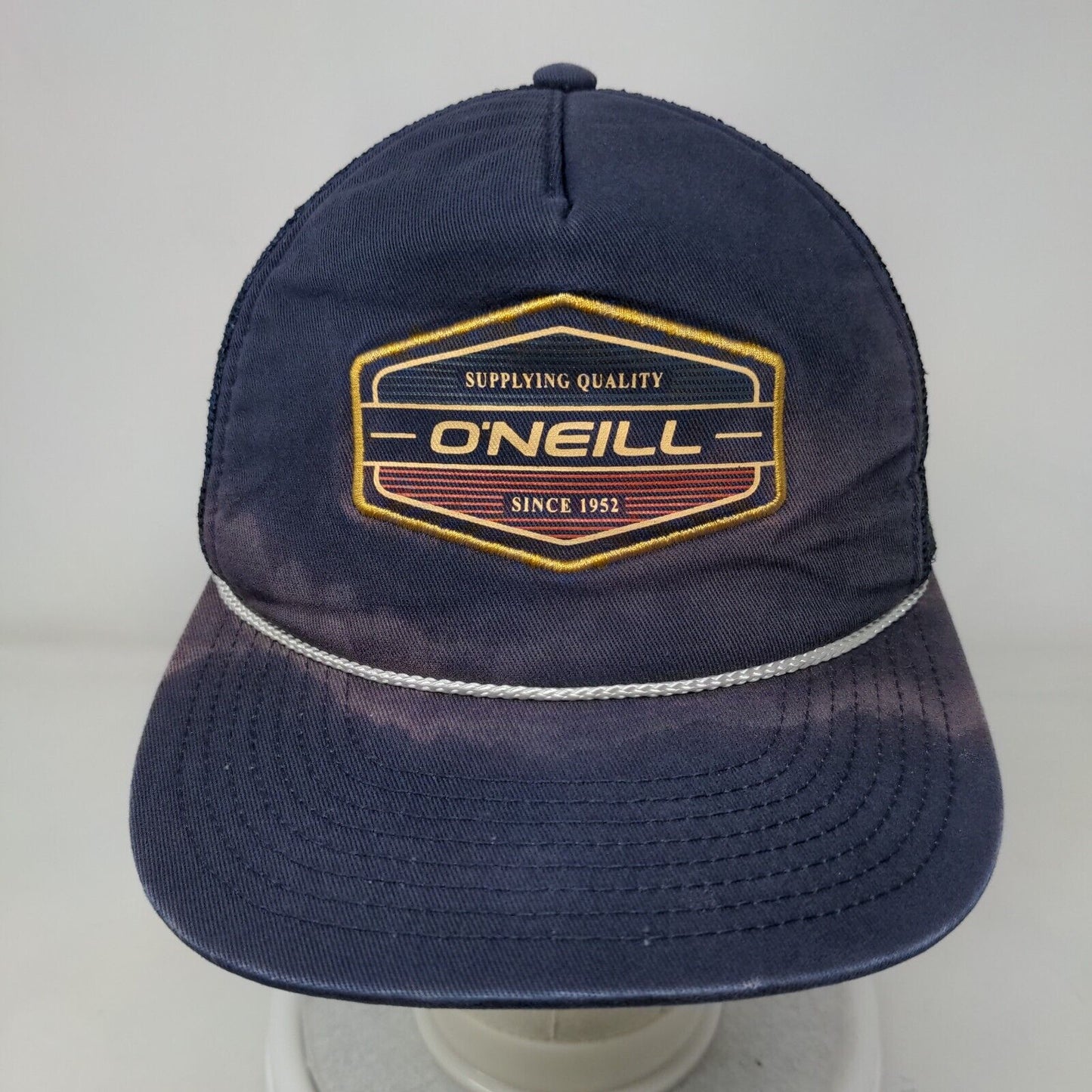 O'Neill Since 1952 Snapback Trucker Hat Blue One Size Mid Profile Mesh Back Rope