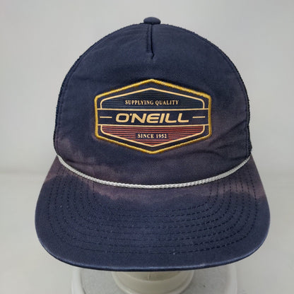 O'Neill Since 1952 Snapback Trucker Hat Blue One Size Mid Profile Mesh Back Rope