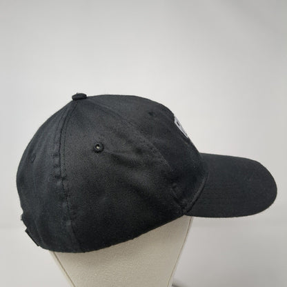 First Call Strapback Hat Black Size 58cm Adjustable Embroidered 6 Panel