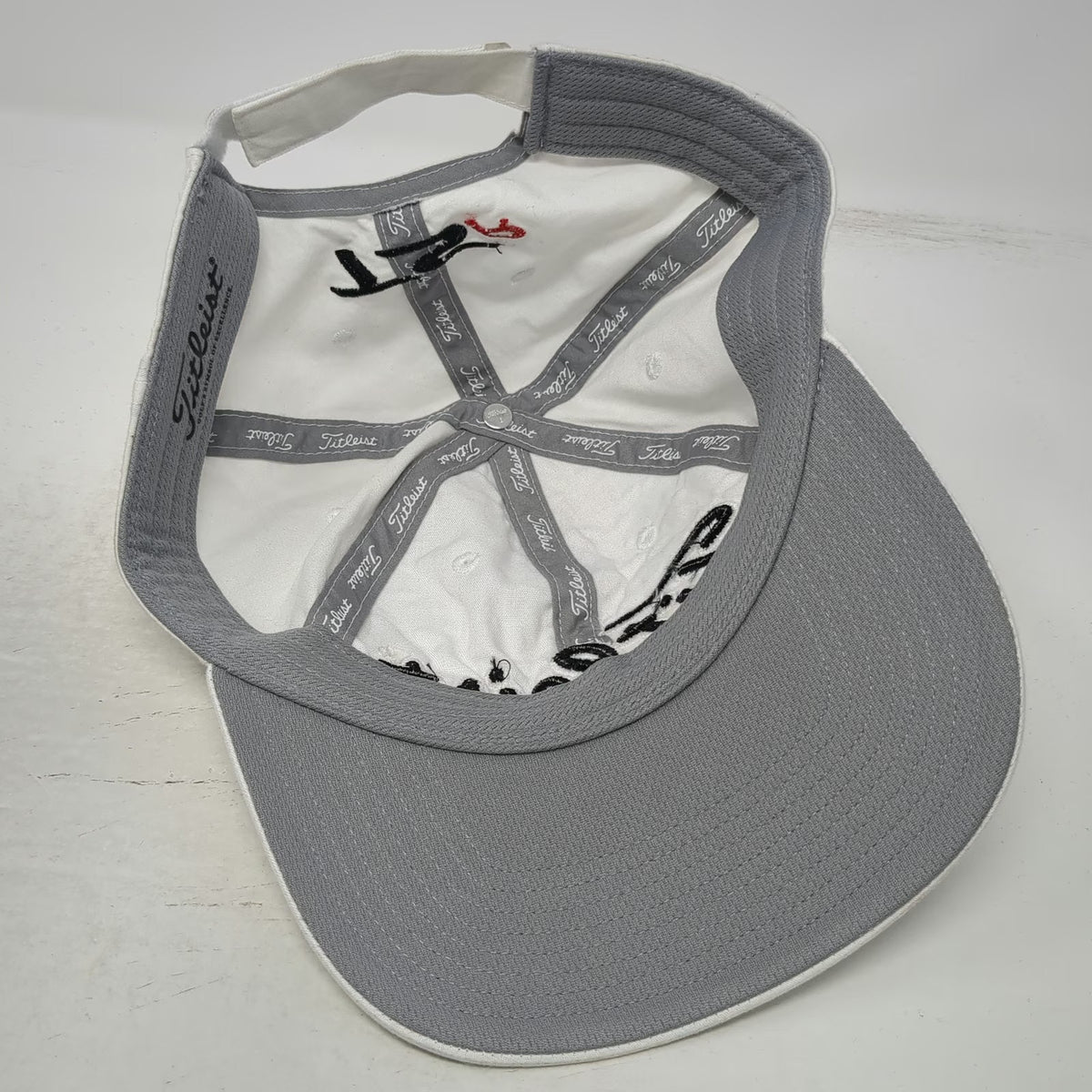 Titleist Baseball Cap White One Size Golf Slideback TSR Logo Gray Underbill Hat
